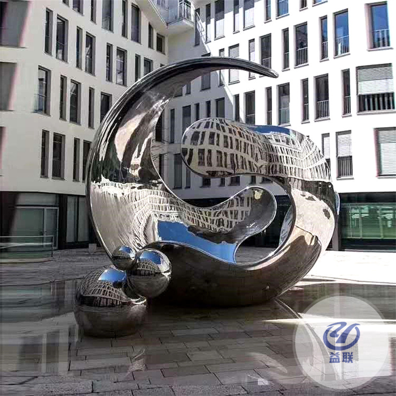 制做不銹鋼雕塑園林景觀鏡面白鋼金屬雕像戶外抽象藝術(shù)品裝飾擺件