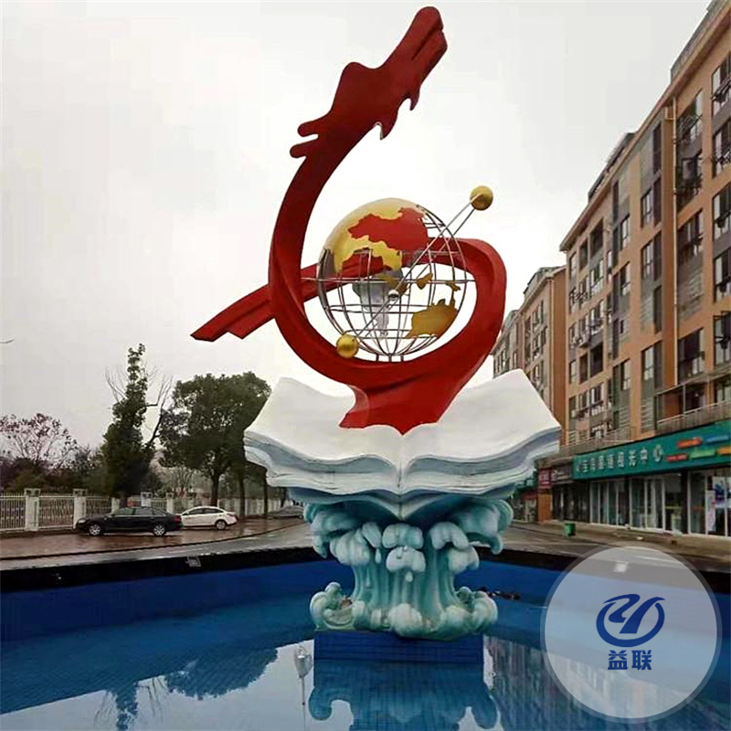 城市戶外大型不銹鋼鹿廣場園林景觀雕塑定制月亮鏡面發(fā)光圓環(huán)圓球