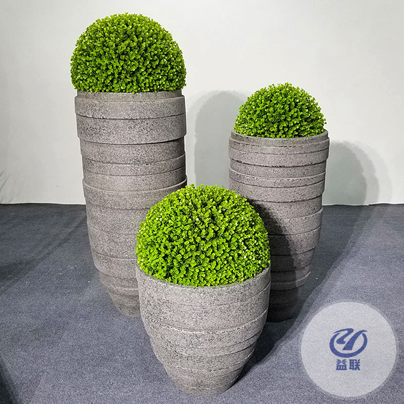 現(xiàn)貨玻璃鋼休閑花盆簡約現(xiàn)代商場購物中心戶外組合花盆器廠家直銷