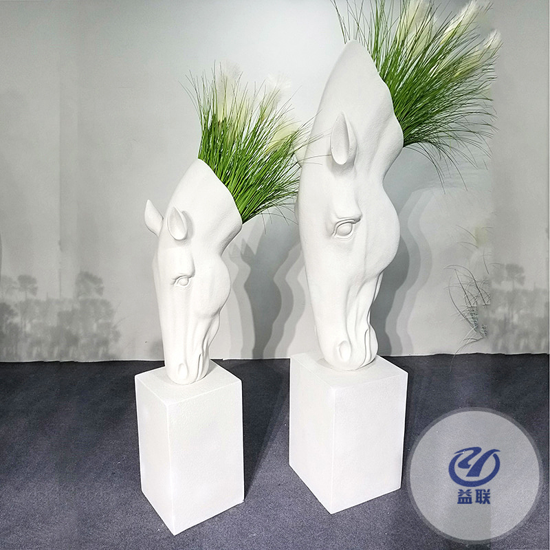 簡約臥室樹脂花插工藝玻璃鋼花盆商場客廳居家園林機(jī)場落地大花瓶