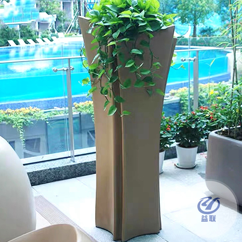 玻璃鋼花盆玻璃鋼菱形花盆戶外綠植商場酒店裝飾幾何擺件落地花盆