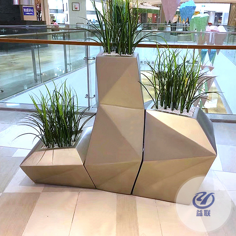 戶外玻璃鋼花盆商場開業(yè)花壇商業(yè)街異形花缸園林市政種植花箱花池