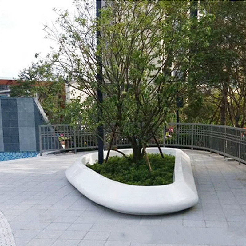 戶外大型玻璃鋼休閑椅商業(yè)廣場(chǎng)公園景觀樹(shù)池酒店門口綠植花盆坐凳